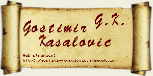 Gostimir Kasalović vizit kartica